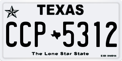 TX license plate CCP5312