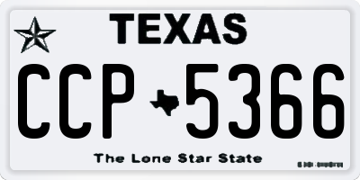 TX license plate CCP5366
