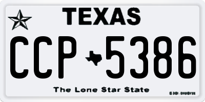 TX license plate CCP5386