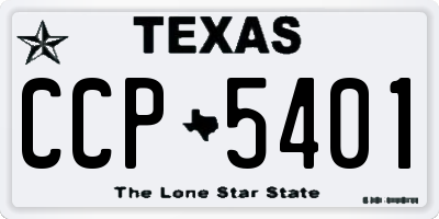 TX license plate CCP5401