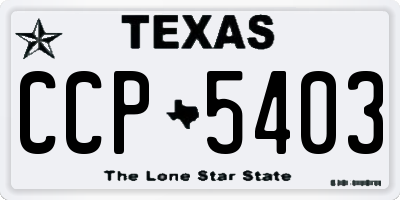 TX license plate CCP5403
