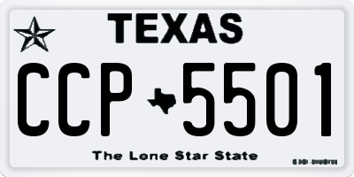 TX license plate CCP5501