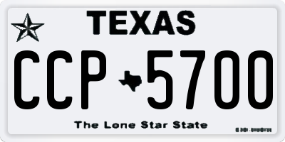 TX license plate CCP5700