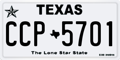 TX license plate CCP5701