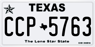 TX license plate CCP5763