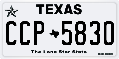 TX license plate CCP5830