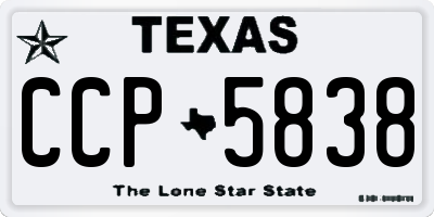 TX license plate CCP5838