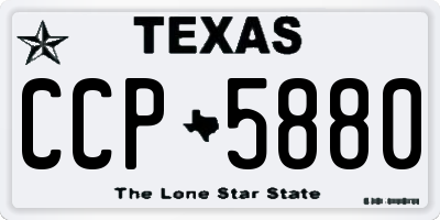 TX license plate CCP5880