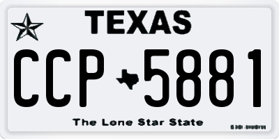 TX license plate CCP5881