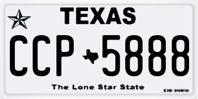 TX license plate CCP5888