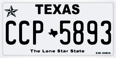 TX license plate CCP5893