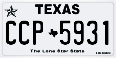 TX license plate CCP5931