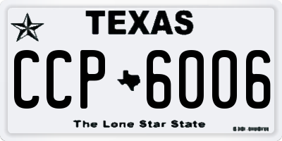 TX license plate CCP6006