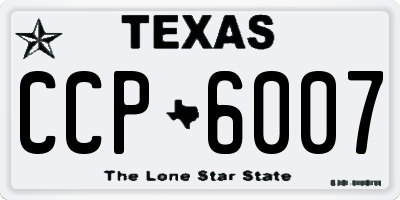 TX license plate CCP6007