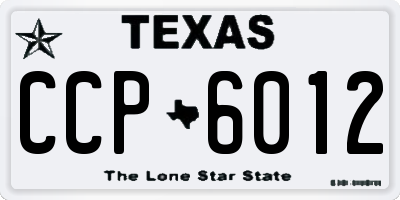 TX license plate CCP6012