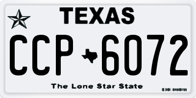 TX license plate CCP6072