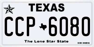 TX license plate CCP6080