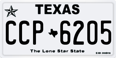 TX license plate CCP6205