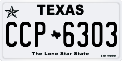 TX license plate CCP6303
