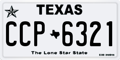 TX license plate CCP6321