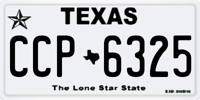 TX license plate CCP6325