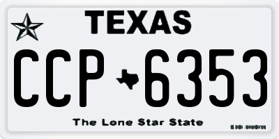 TX license plate CCP6353