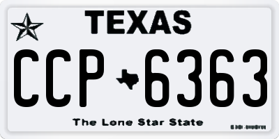 TX license plate CCP6363