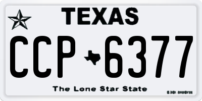 TX license plate CCP6377