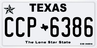 TX license plate CCP6386