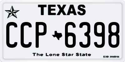 TX license plate CCP6398