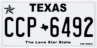 TX license plate CCP6492