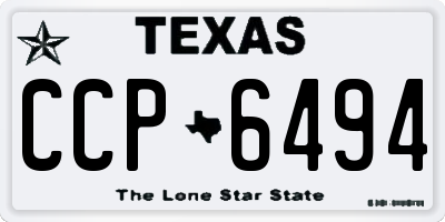TX license plate CCP6494