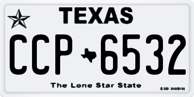 TX license plate CCP6532