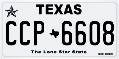 TX license plate CCP6608