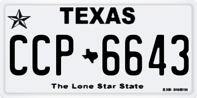 TX license plate CCP6643