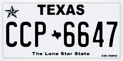 TX license plate CCP6647