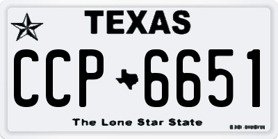 TX license plate CCP6651