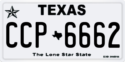 TX license plate CCP6662
