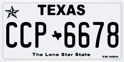 TX license plate CCP6678