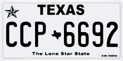TX license plate CCP6692