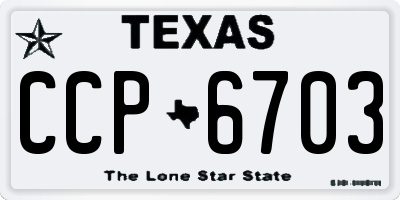 TX license plate CCP6703