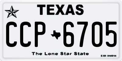 TX license plate CCP6705