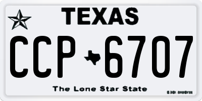TX license plate CCP6707