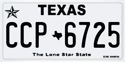 TX license plate CCP6725