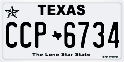 TX license plate CCP6734