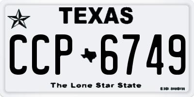 TX license plate CCP6749