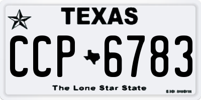 TX license plate CCP6783