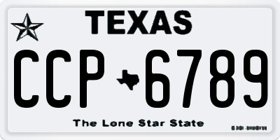 TX license plate CCP6789