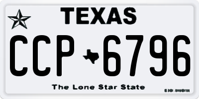 TX license plate CCP6796