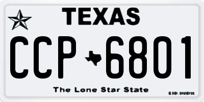 TX license plate CCP6801
